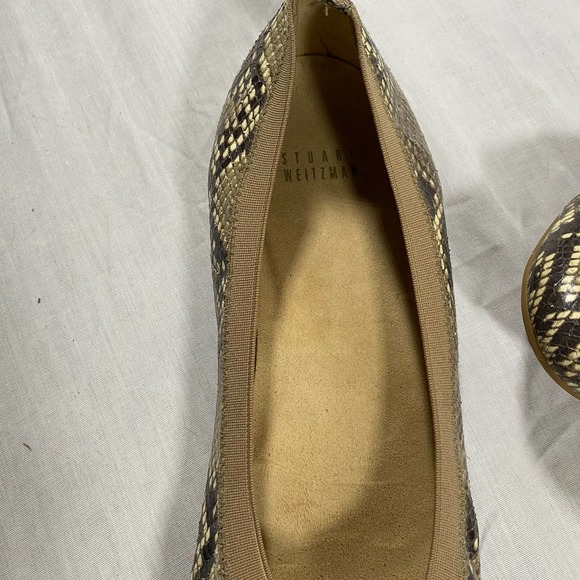 Stewart Weitzman Python Leather 9 1/2 Womens Ballet Flats Snake Print - Picture 9 of 9